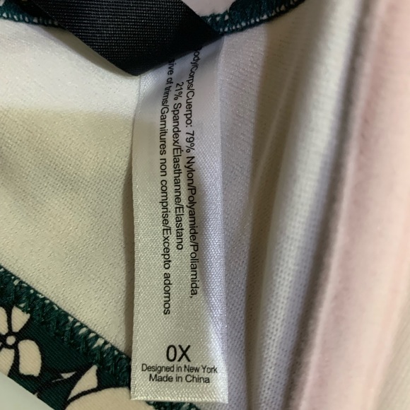 Adore Me Green and White Floral Off Shoulder Bikini Top NWT Size 0X - Picture 4 of 11